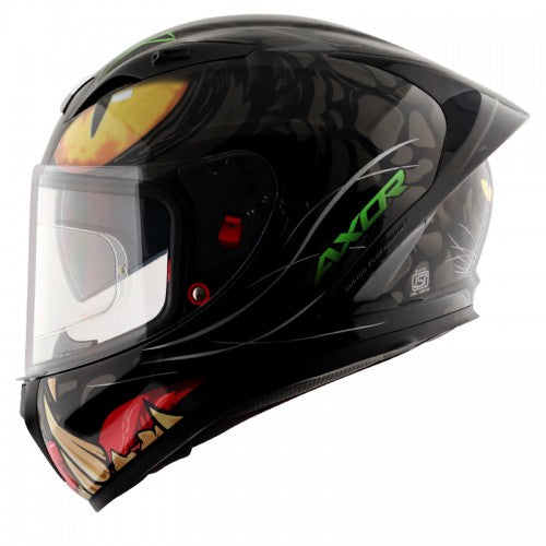 AXOR - Street Panther Full Face Helmet - Glossy Black Grey
