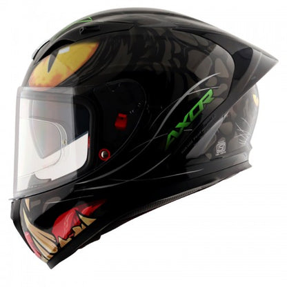 AXOR - Street Panther Full Face Helmet - Glossy Black Grey