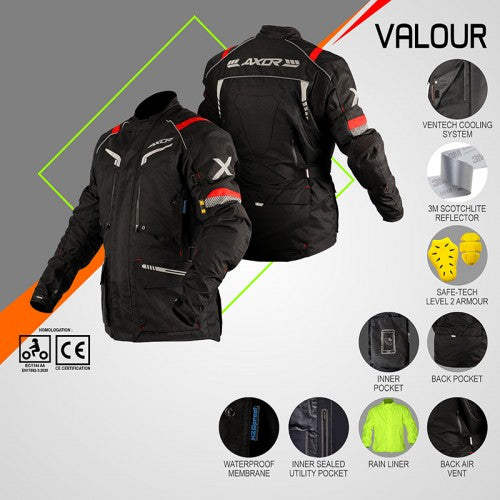 AXOR VALOUR Riding Jacket - Black Red