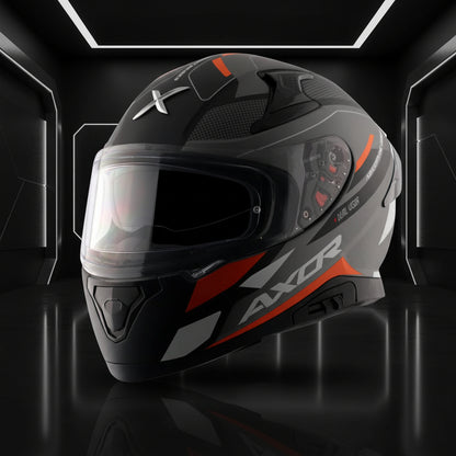 AXOR Apex Turbine Matt Black Orange Grey Helmet