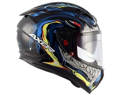 AXOR STREET OKAMI Glossy Black Blue Helmet
