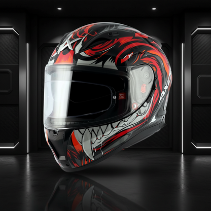 AXOR STREET OKAMI Matt Black Red Helmet