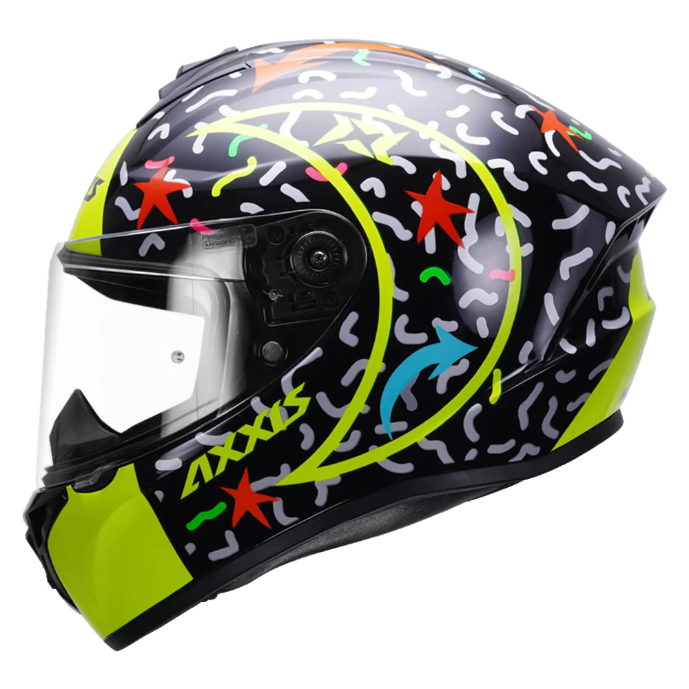 AXXIS Draken S Crazy Helmet - Fluorescent Yellow