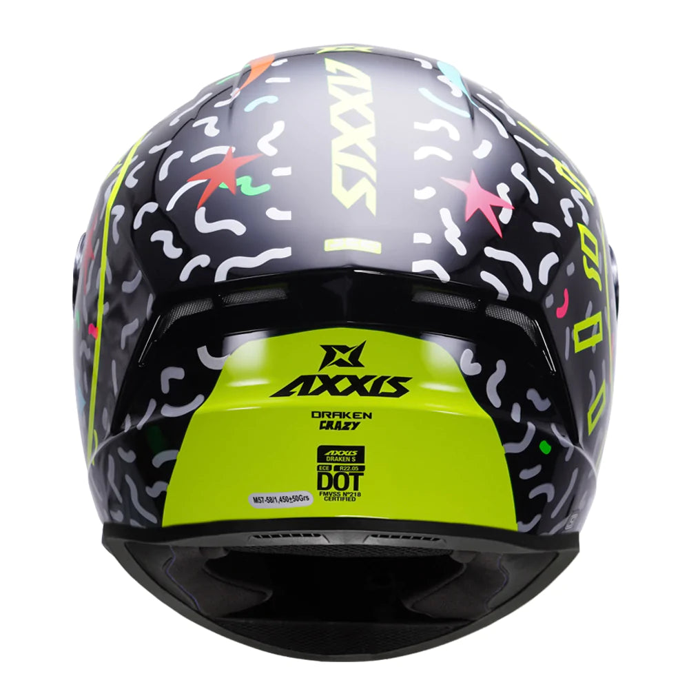 AXXIS Draken S Crazy Helmet - Fluorescent Yellow