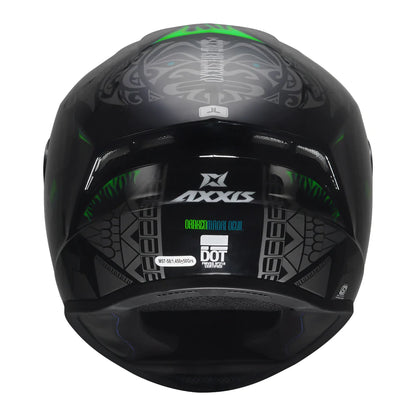 AXXIS Draken S Maori Devil Helmet - Glossy Green