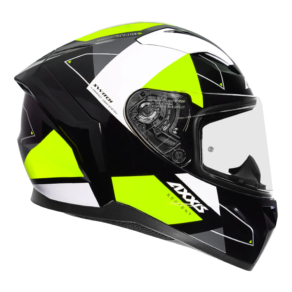 AXXIS Segment Switch Black & Fluorescent Yellow Helmet