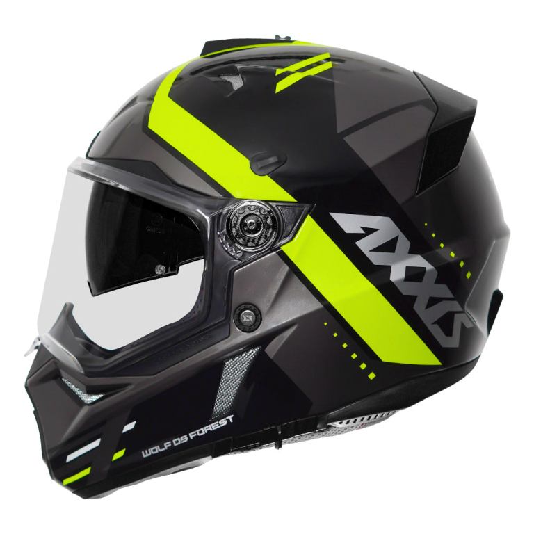 AXXIS Wolf DS Forest Fluo Yellow Helmet - Riders Junction