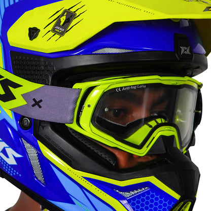 AXXIS Wolf Star Track Motocross Fluorescent Yellow Helmet