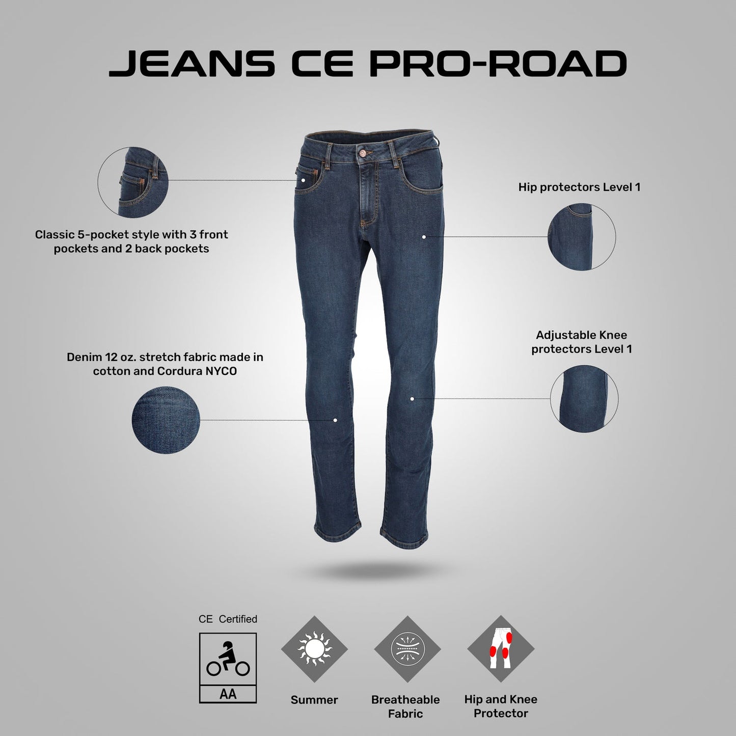 Acerbis Jeans Ce Pro- Road Blue