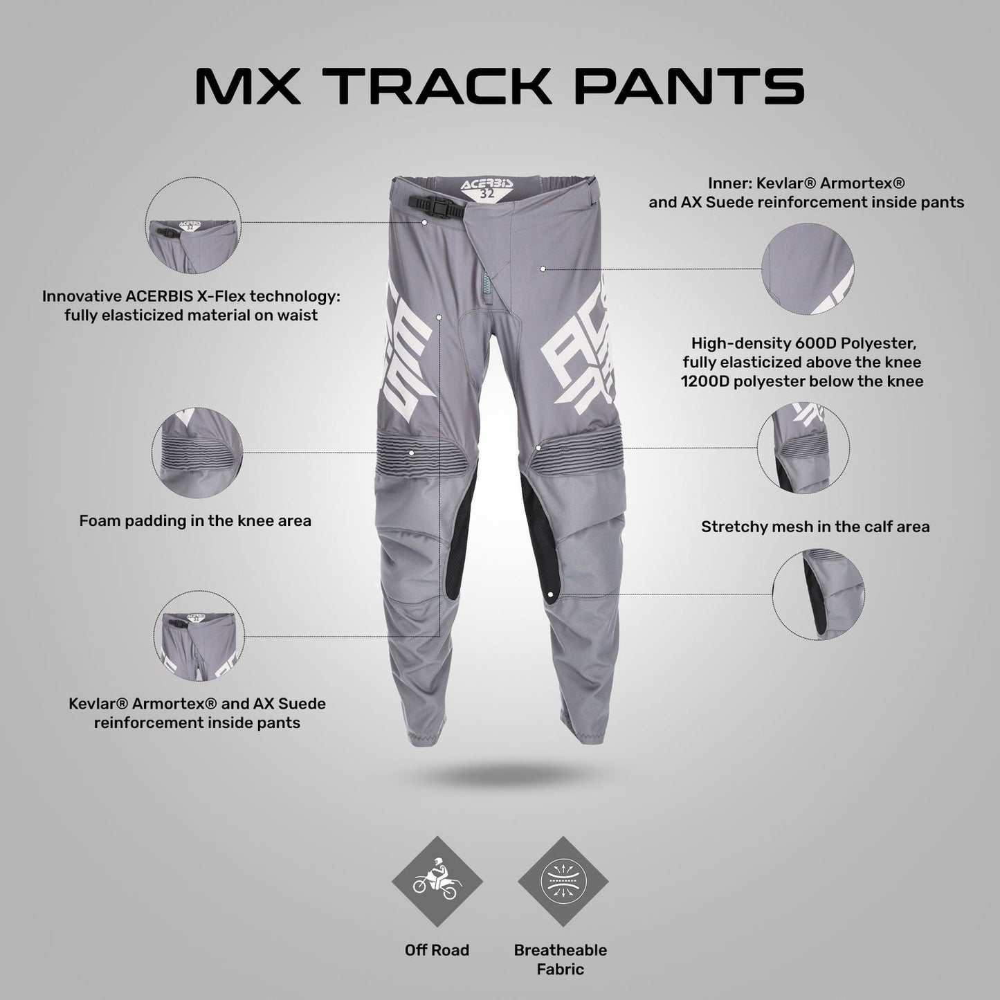Acerbis Mx Track Pants Grey