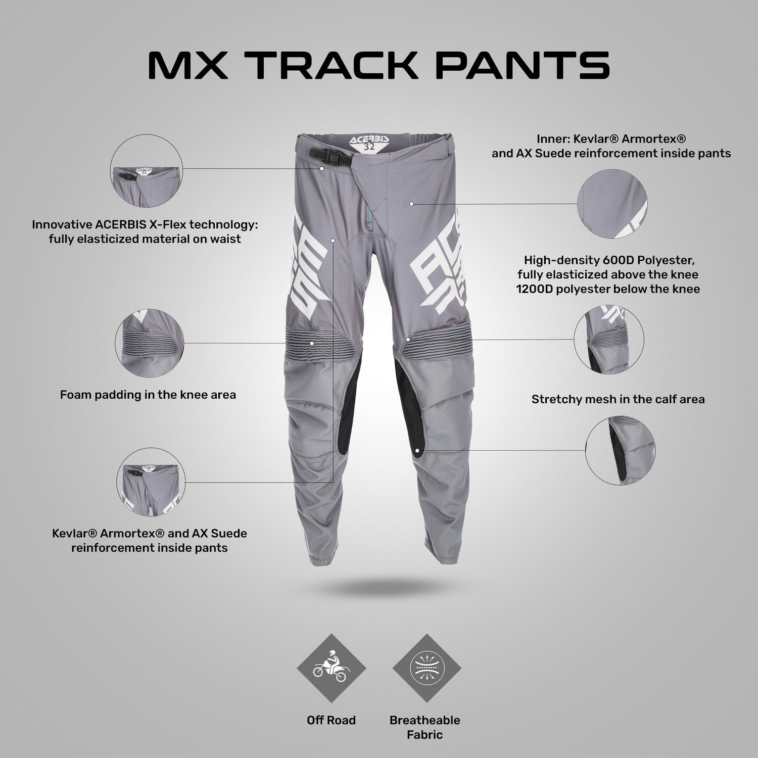 Acerbis Mx Track Pants Grey