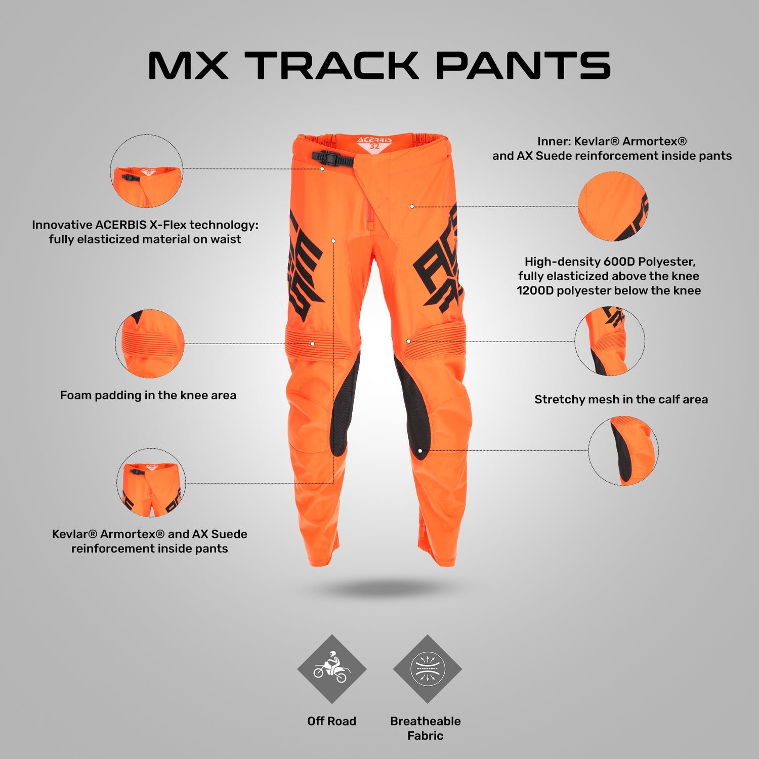 Acerbis Mx Track Pants Orange