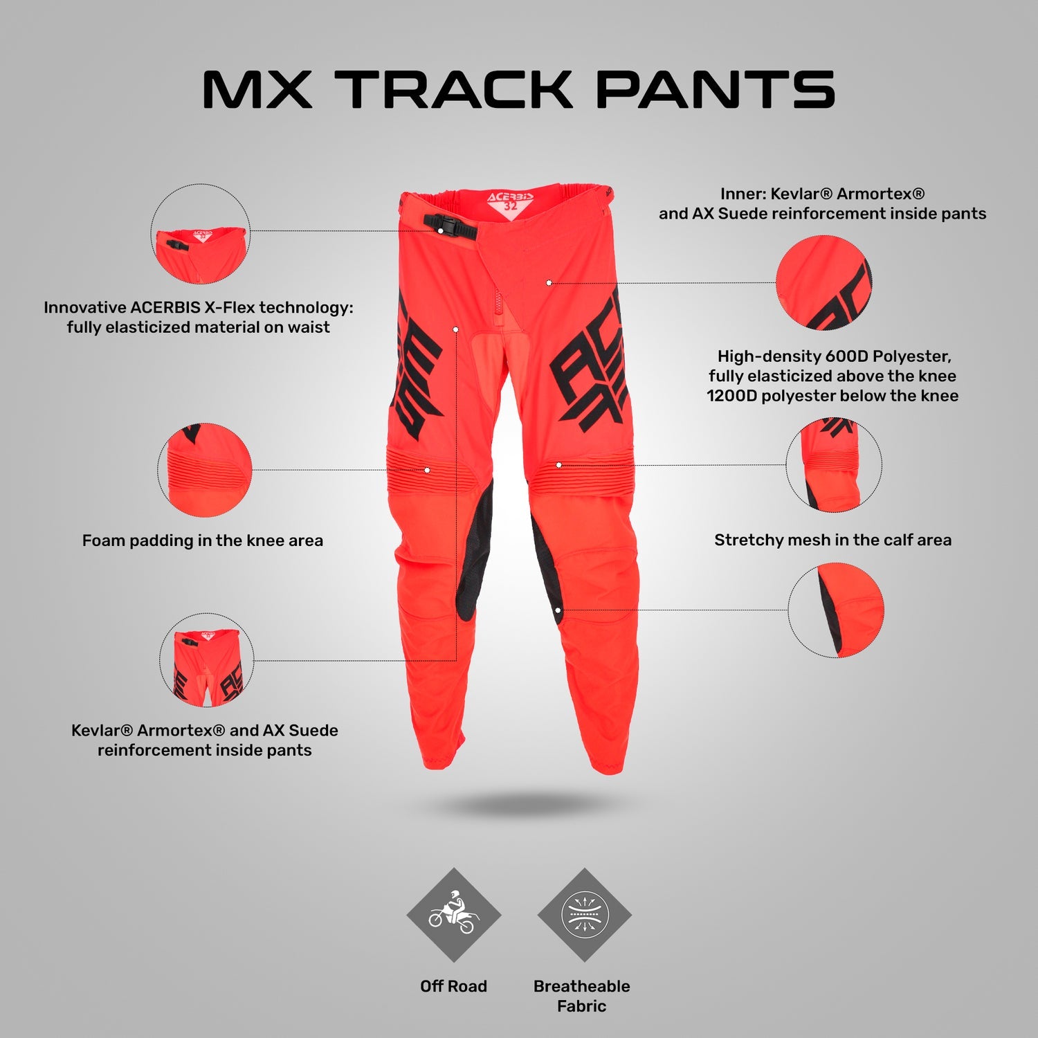 Acerbis Mx Track Pants Red