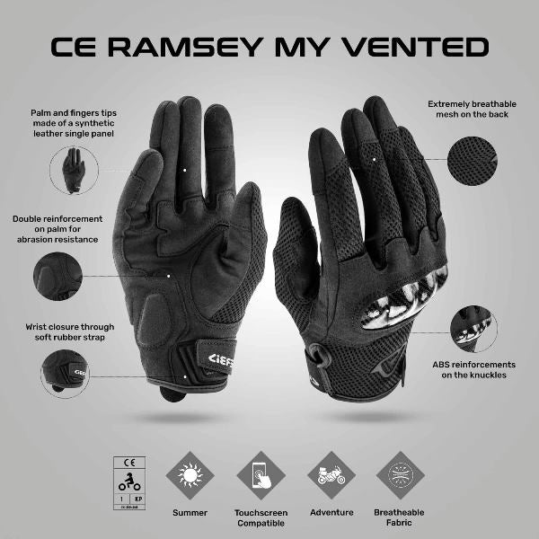 Acerbis Ramsey My Vented Gloves Black