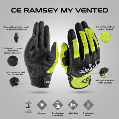 Acerbis Ramsey My Vented Gloves Black Yellow