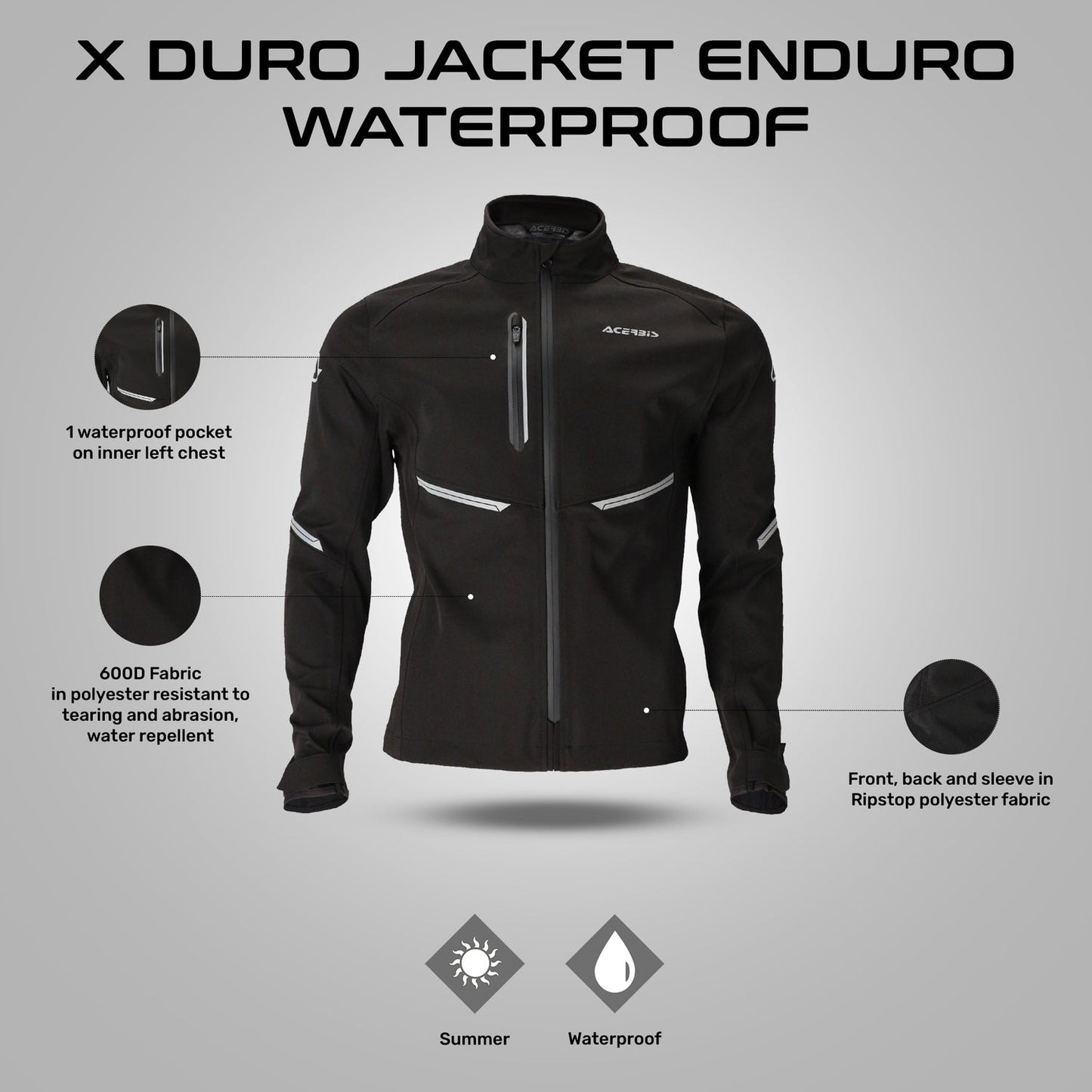 Acerbis X-duro Jacket Enduro WaterProof Black