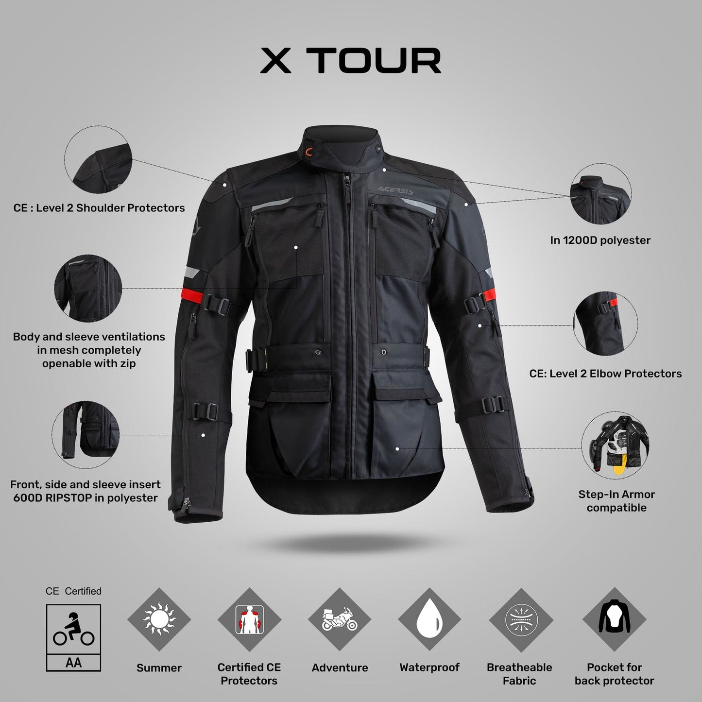 Acerbis X-tour Jacket Black