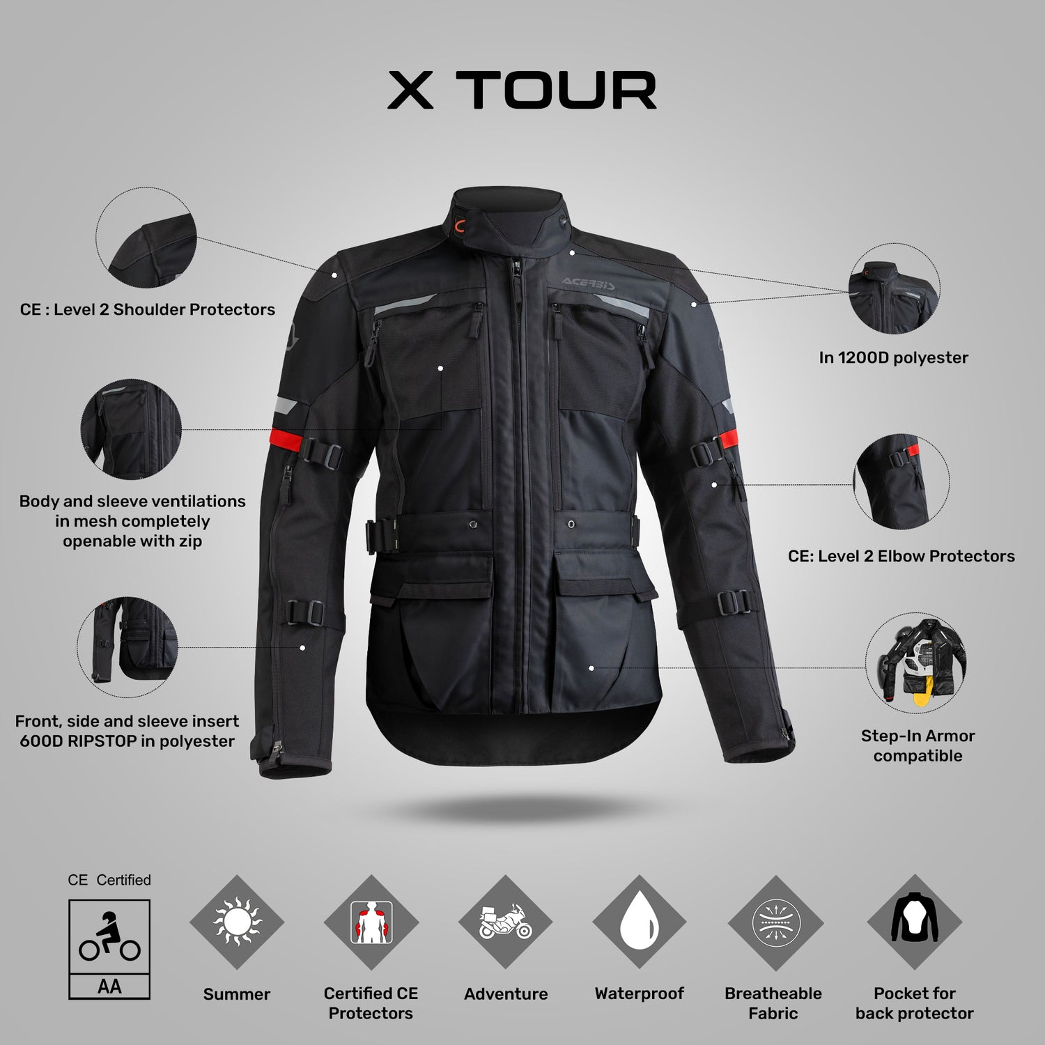 Acerbis X-tour Jacket Black