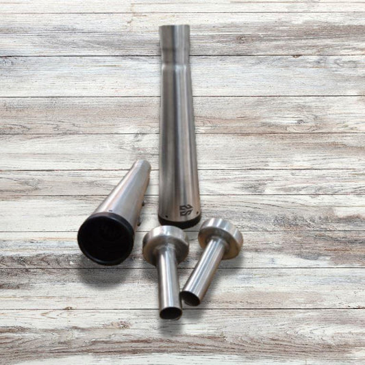 Adaptable Slip-On Silencer (Pair)- SLIM CANS-STEEL or BLACK FINISH For Royal Enfield Interceptor 650 / Continental GT 650 - SS Motocorp