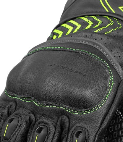 Rynox Advento Pro Riding Gloves - Hi-Viz Green Black