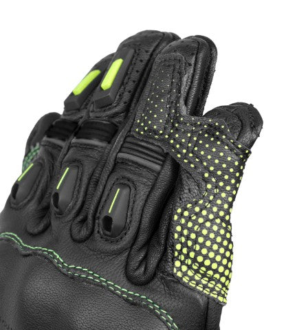 Rynox Advento Pro Riding Gloves - Hi-Viz Green Black