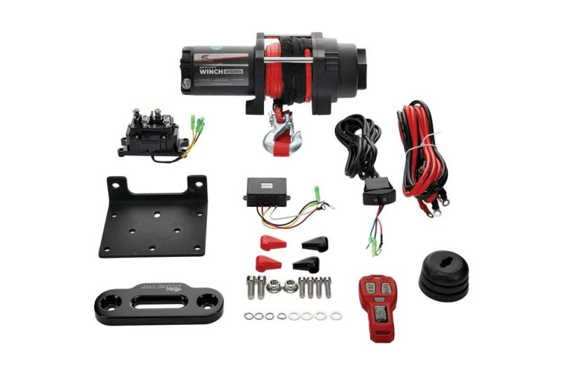 All Balls Racing 4500 LB Expedition 4 Bolt Winch wSynthetic Rope (431-01026)