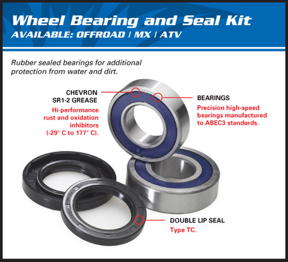 All Balls Racing Wheel Bearing Kits Rear (25-1748)-ABS Models
