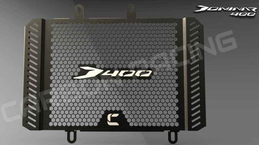 Aluminum Radiator Guard for Dominar 400 Matt Black - Carbon Racing
