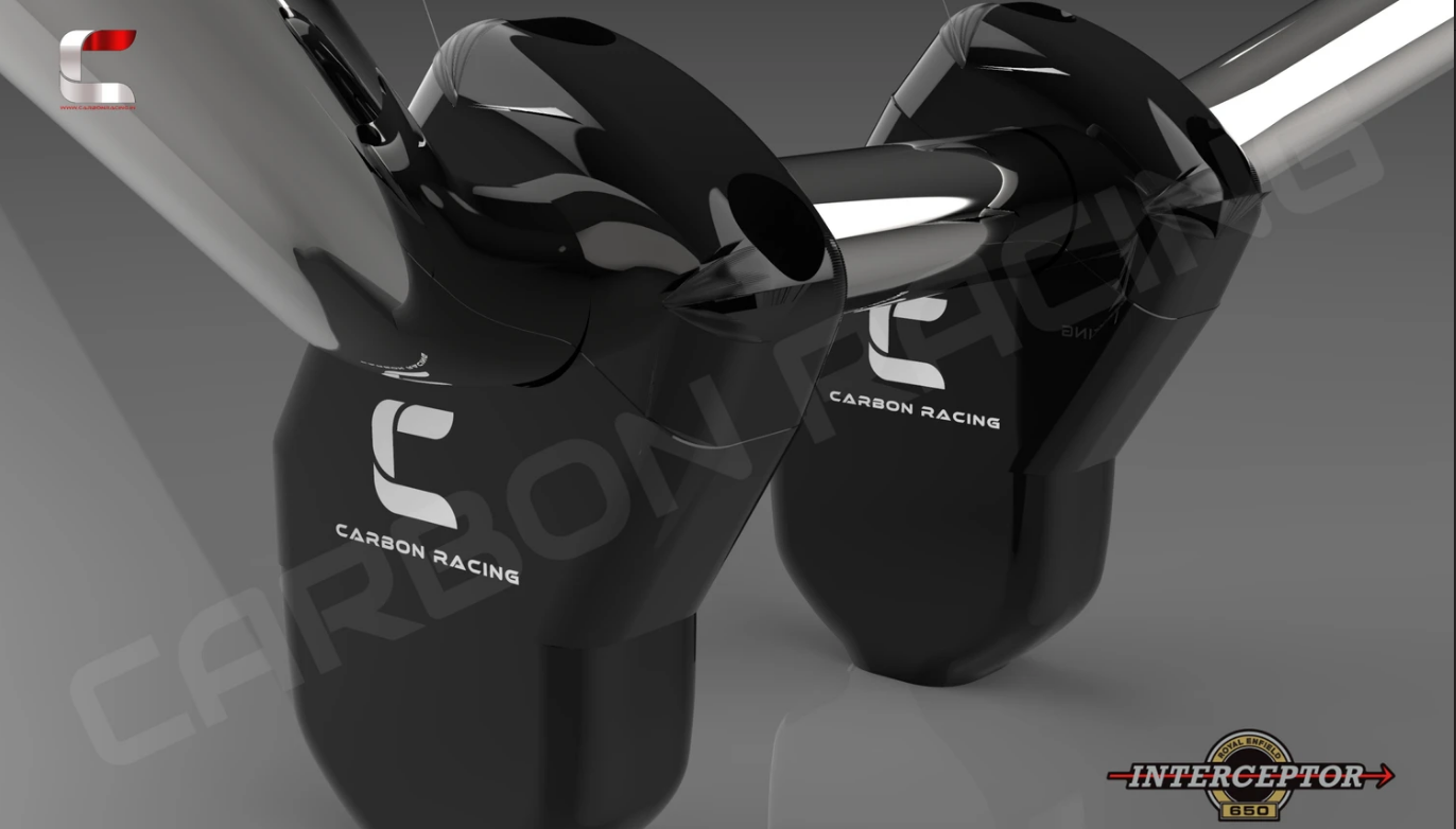 Angled Aluminum Handlebar Risers for Interceptor 650 CARBON RACING