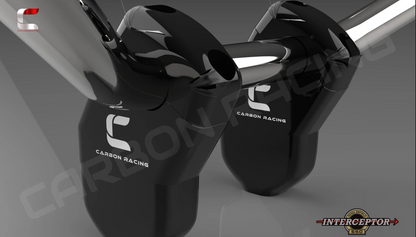 Angled Aluminum Handlebar Risers for Interceptor 650 CARBON RACING