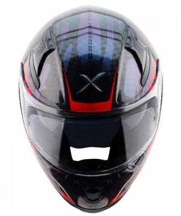 Axor-Apex Carbon Big Checks Glossy Carbon Helmet (Red)