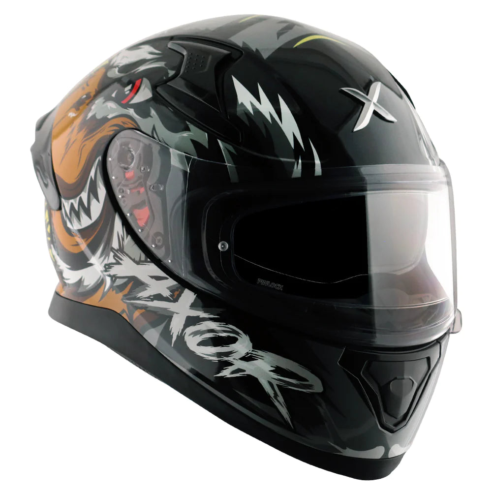 Axor Apex Falcon Full-Face Helmet - Glossy Black Grey