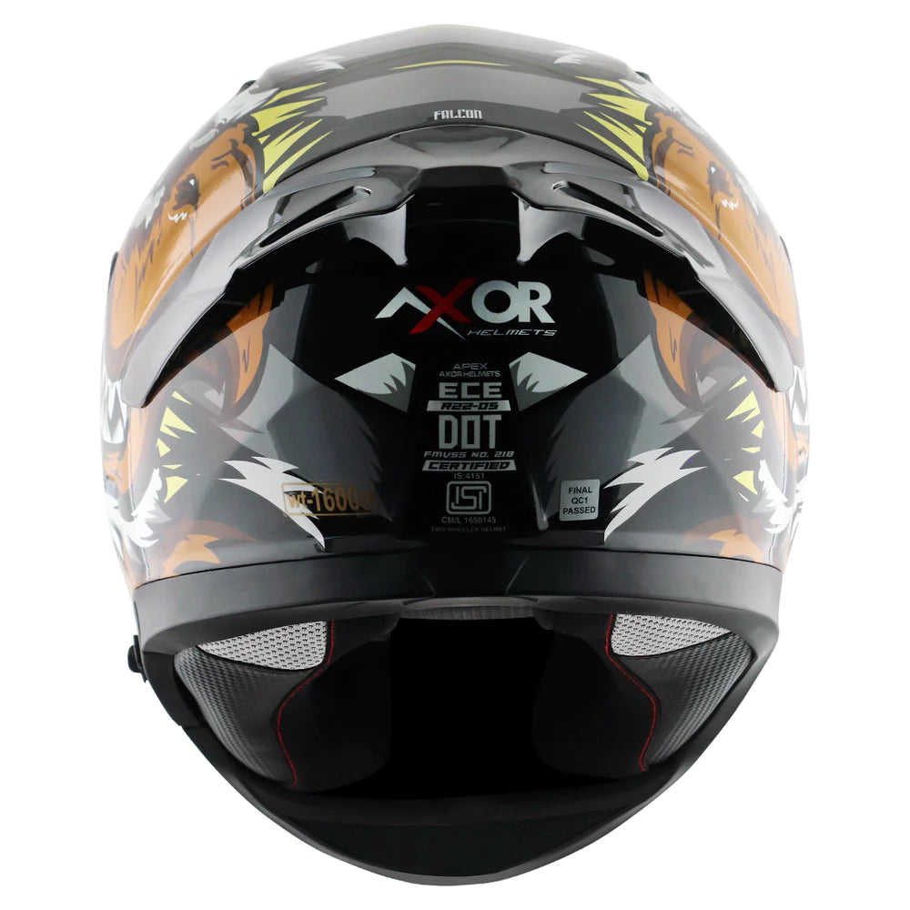 Axor Apex Falcon Full-Face Helmet - Glossy Black Grey