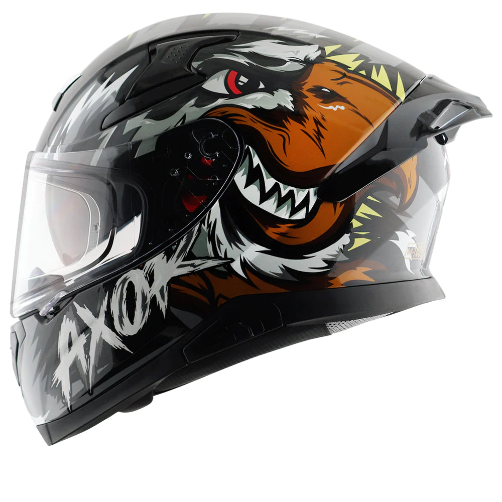 Axor Apex Falcon Full-Face Helmet - Glossy Black Grey
