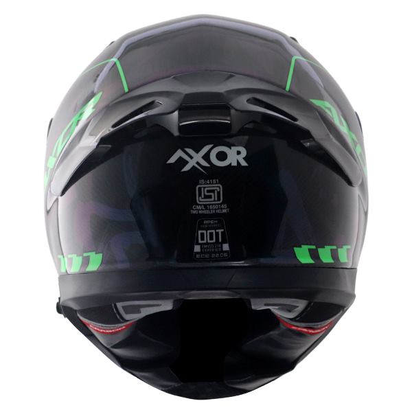 Axor Apex Gloss Carbon Small Checks Helmet - Gloss Carbon Green