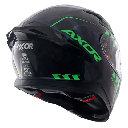 Axor Apex Gloss Carbon Small Checks Helmet - Gloss Carbon Green