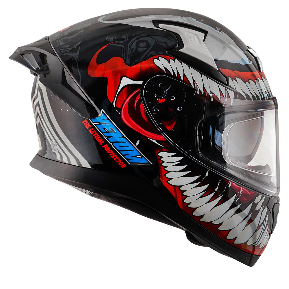 Axor Apex Marvel Venom Full-Face Helmet - Glossy Black Red