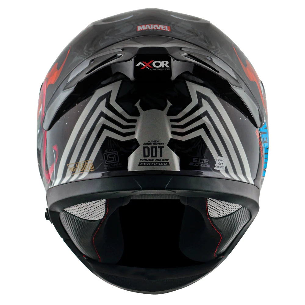 Axor Apex Marvel Venom Full-Face Helmet - Glossy Black Red