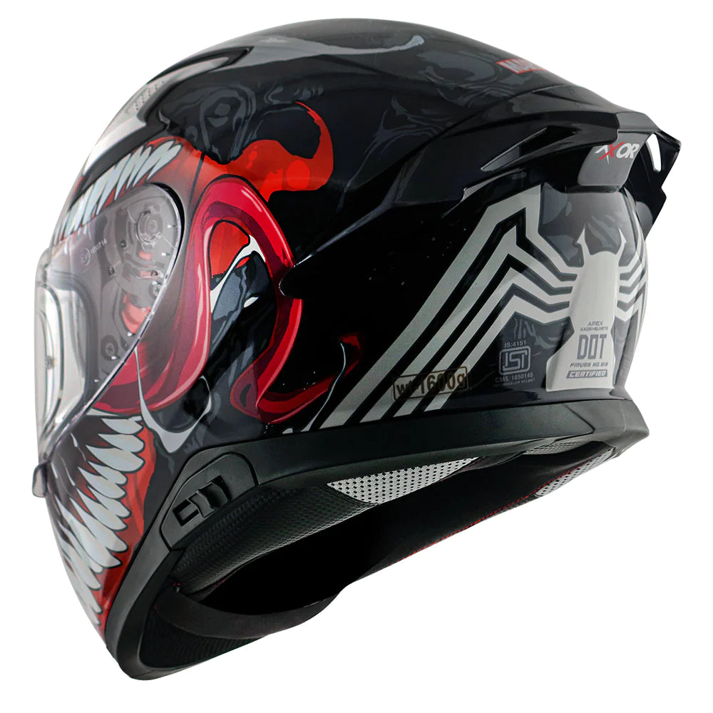 Axor Apex Marvel Venom Full-Face Helmet - Glossy Black Red