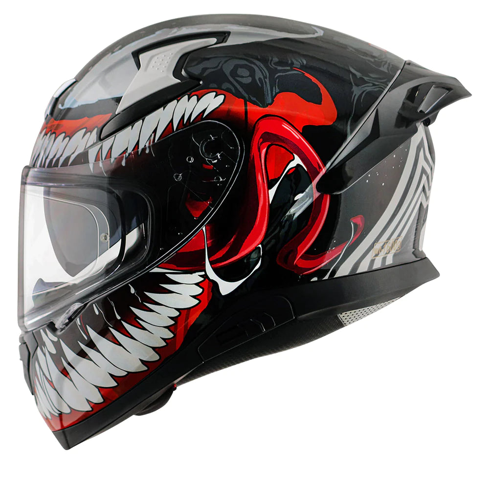Axor Apex Marvel Venom Full-Face Helmet - Glossy Black Red