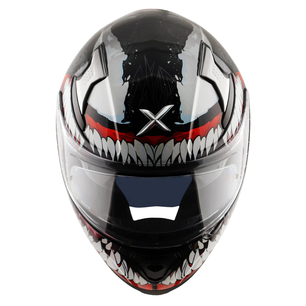 Axor Apex Marvel Venom Full-Face Helmet - Glossy Black Red