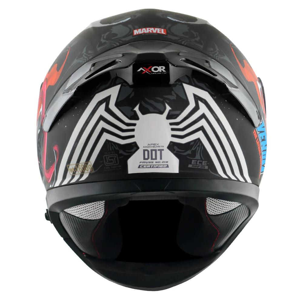 Axor Apex Marvel Venom Full-Face Helmet - Matt Black Red