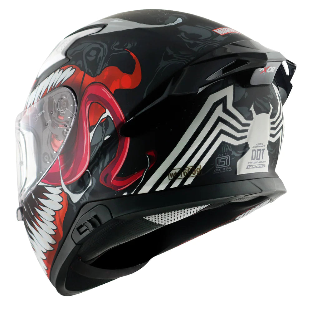 Axor Apex Marvel Venom Full-Face Helmet - Matt Black Red
