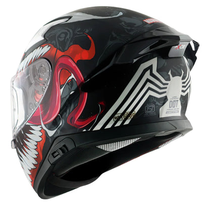 Axor Apex Marvel Venom Full-Face Helmet - Matt Black Red