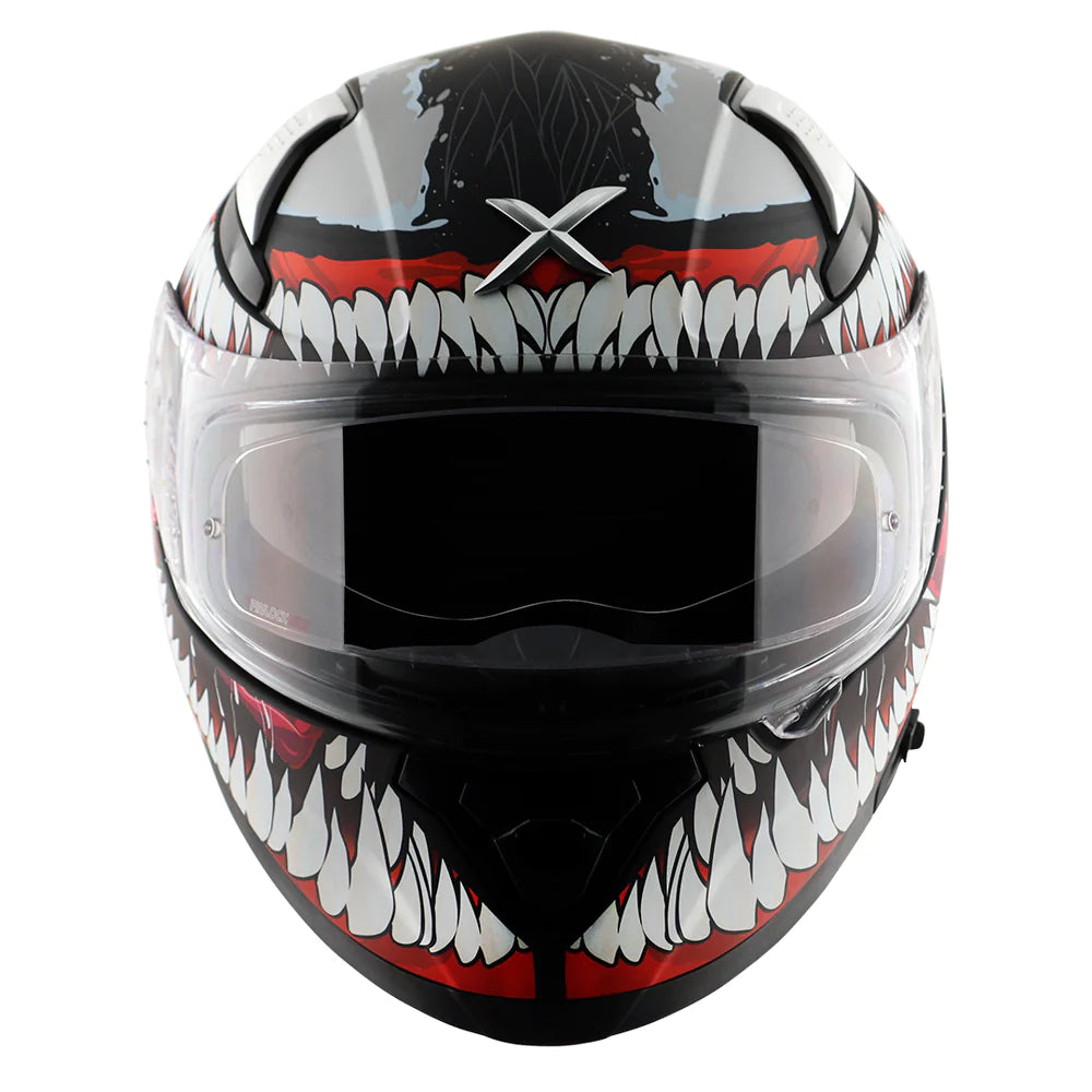 Axor Apex Marvel Venom Full-Face Helmet - Matt Black Red