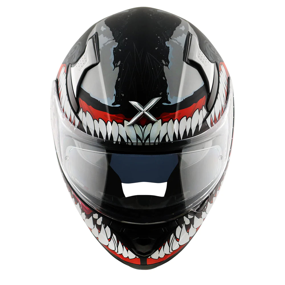 Axor Apex Marvel Venom Full-Face Helmet - Matt Black Red