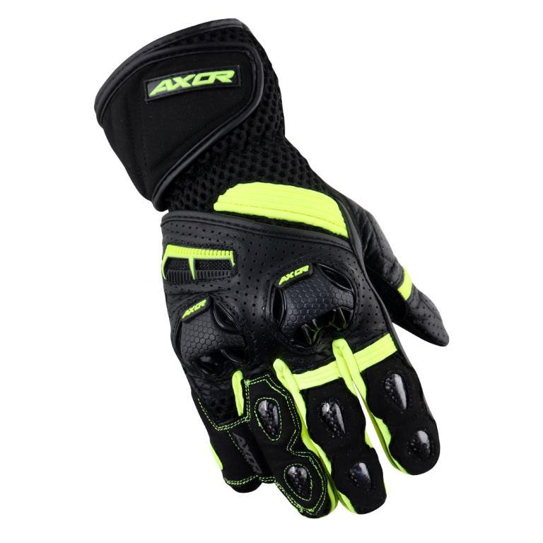 Axor Gator Riding Gloves Black Neon Green - Riders Junction