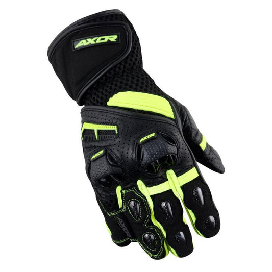Axor Gator Riding Gloves Black Neon Green - Riders Junction