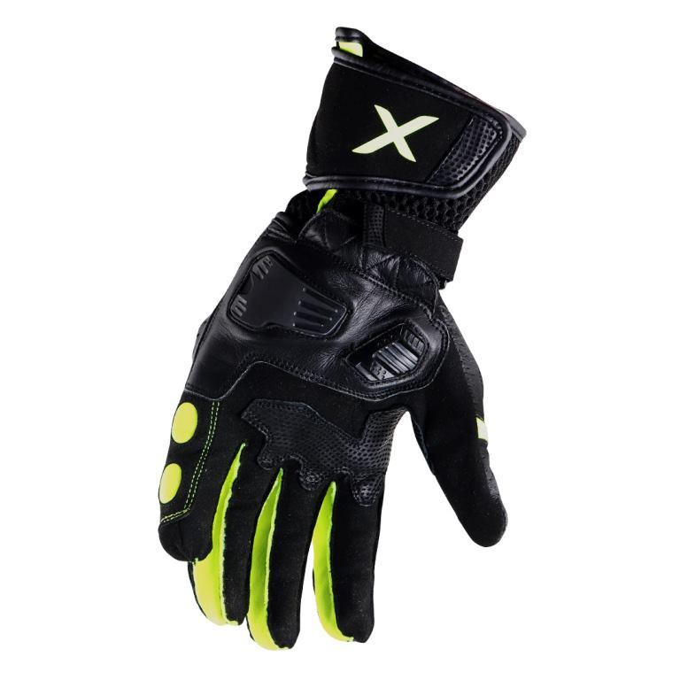 Axor Gator Riding Gloves Black Neon Green - Riders Junction