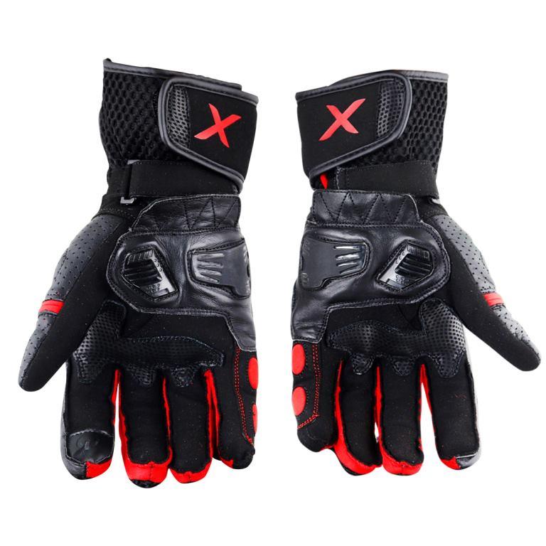 Axor Gator Riding Gloves Black Red - Riders Junction